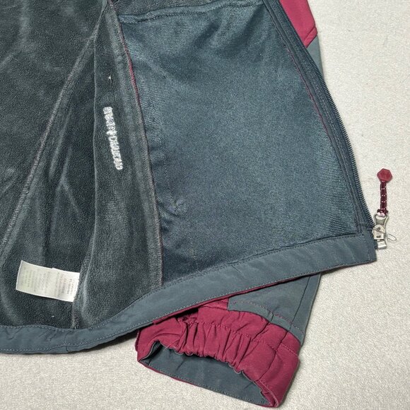 Black Diamond Double Jacket Women Maroon Medium Soft Shell Full Zip Fleece Lined - Picture 7 of 9